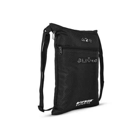 Viva AQUA PRO Drawstring Backpack+ Wet and Dry Pocket for Gym, Beach, Travel, Hiking, Camping Workout Gear Quick Dry Ventilator Mesh Swimming Equipment Small Kit Bag Men Adults Unisex, Kids (Black)