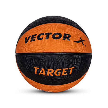 Vector X Target 8 Panel Rubberized Moulded Basketball, Indoor & Outdoor, Training, Soft Practice Basket Ball|Ideal for Kids & Adults |Suitable for All Surfaces