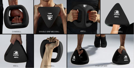 KAKSS 4BELL Multipurpose Gym Equipment 4-in-1 Dumbbell, Kettlebell, Push-Up Bar & Med Ball, Compact  | Kakss Exporters (Kakss