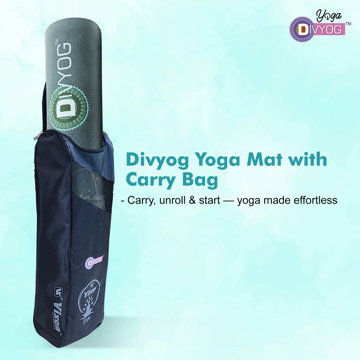 VIXEN Divyog  Suede Yoga Mat 6mm with Stylish Printed Design