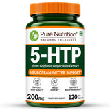 5-HTP 200 mg from Griffonia simplicifolia Extract | Neurotransmitter Support | 120 Tablets - Nutrition by Pure Nutrition