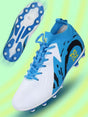 Vector X Octane 2.0 Imported PU Upper |PU Sole |Soccer Football Studs/Shoe | Durbale | Lightweight | Embose Printing (White-Blue)