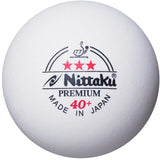 NITTAKU Premium 3 Star 40+ Plastic Table Tennis Ball, (White) | Kibi Sports