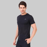 Vector X OMT-168 Mens Wear Polyester Solid Round Neck Half Sleeves T-shirt For Court Games, Cricket, Golf, Running, Training, Athletic Sports Moisture Wicking Tshirt
