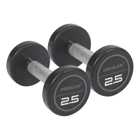 COUGAR STROM 2.5 kg x 2 Round Rubber Dumbbells – Fixed Weight Eco Model with Steel Rod for Home Gym & Strength Workouts
