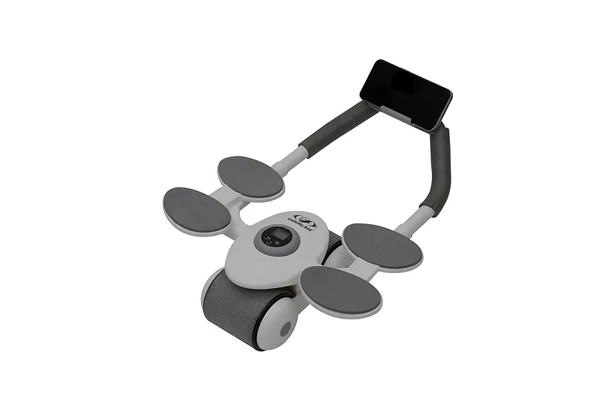 COUGAR Abs wheel Roller For Abdominal Core Strength Training Exercise Equipment || Home Gym-Ab Roller With Timer || Mobile Holder & Knee Pad || Men & Women-Abs Workout Machine For Core Plank Workout
