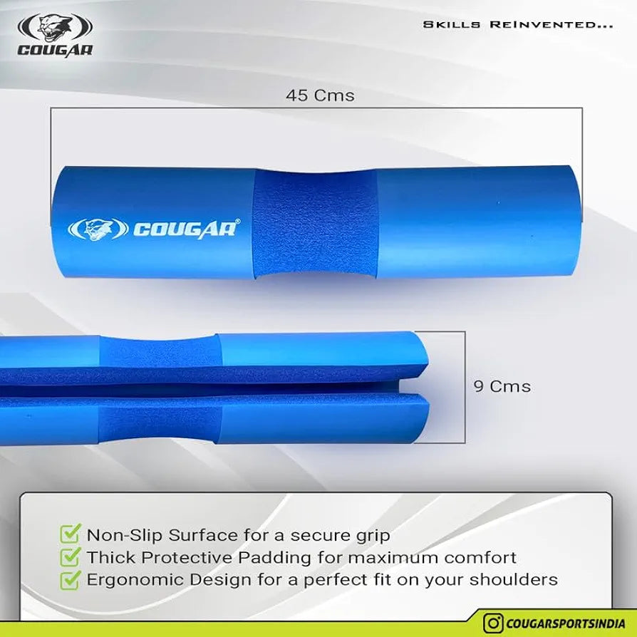 COUGAR Barbell Pad For Weight Lifting With Extra Cushion Squat Pad For Gym Rod Foam Hip Thrust Pad For Neck & Shoulder Support Standard Sponge Barbell For Gym Squats, Weightlifting