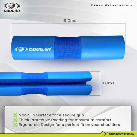 COUGAR Barbell Pad For Weight Lifting With Extra Cushion Squat Pad For Gym Rod Foam Hip Thrust Pad For Neck & Shoulder Support Standard Sponge Barbell For Gym Squats, Weightlifting