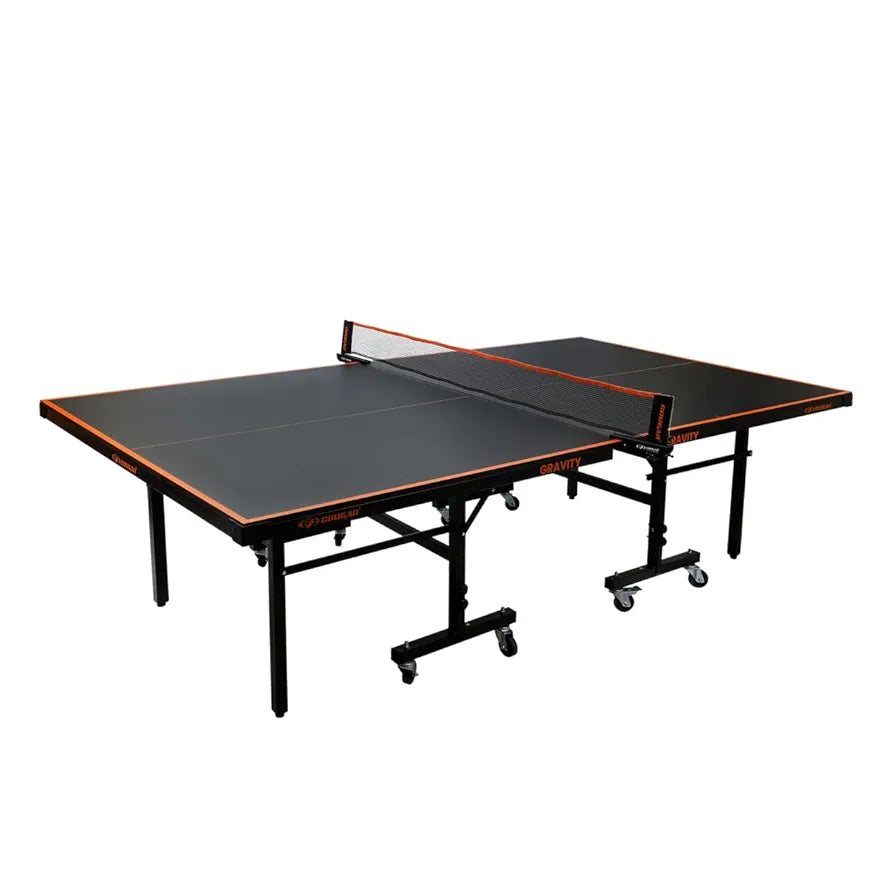 COUGAR  Gravity Table Tennis Table Black Top | Thickness 18Mm with Net Set, Table Cover, Features Quick Assembly and Play Back Mode