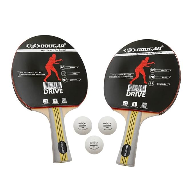COUGAR Table Tennis Racquet Pair-FLIP |3 Ball | Kibi Sports