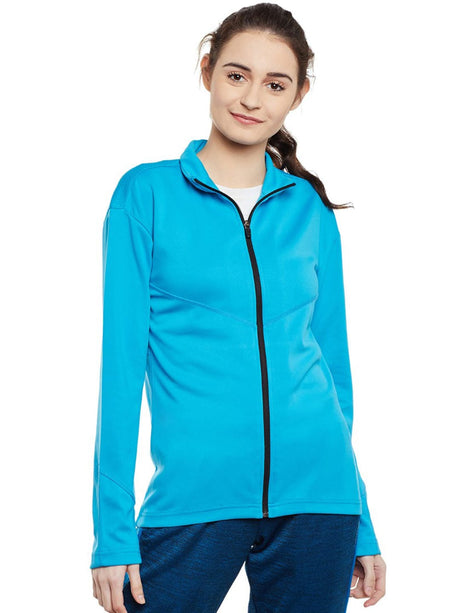 Alcis Women Blue Solid Open Front Jacket 516WJK386 | Alcis