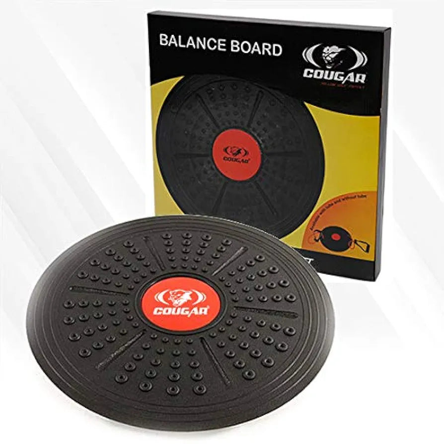 Cougar Fitness Balance Board Wobble Fitness Fit Exercise Tilt Stability Balancing Rocker Board Trainer Abs Legs Core Workout Non-Slip Safety Surface