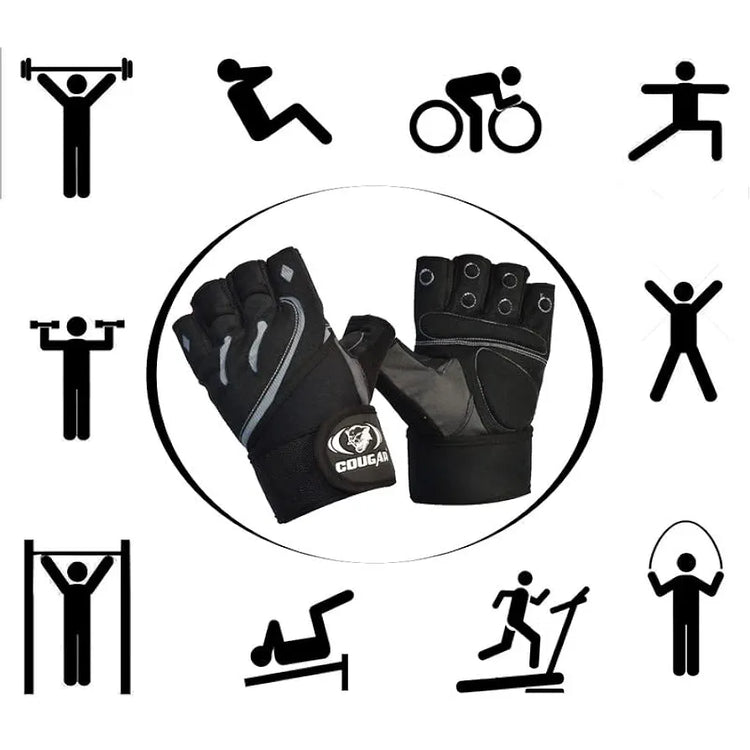 COUGAR Monster Foam Padded Leather Gym Gloves, Suitable for Weight Lifting, Cycling, Exercise, Fitness, Gym Training and General Workouts for Men/Women 