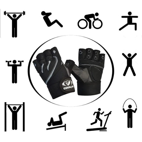 COUGAR Monster Foam Padded Leather Gym Gloves, Suitable for Weight Lifting, Cycling, Exercise, Fitness, Gym Training and General Workouts for Men/Women 