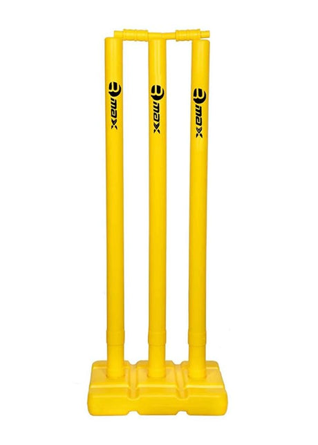 Rmax Plastic Cricket Stumps Set (3 Stumps + 2 Bails + 1 Stand) | Kibi Sports