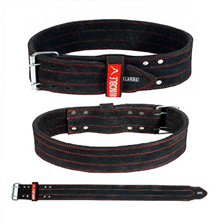 Invincible Heavy Duty Leather Weight Lifting Gym Belt for Heavy Workout for Men & Women 4" | K.L. Mahajan & Sons (Invincible)