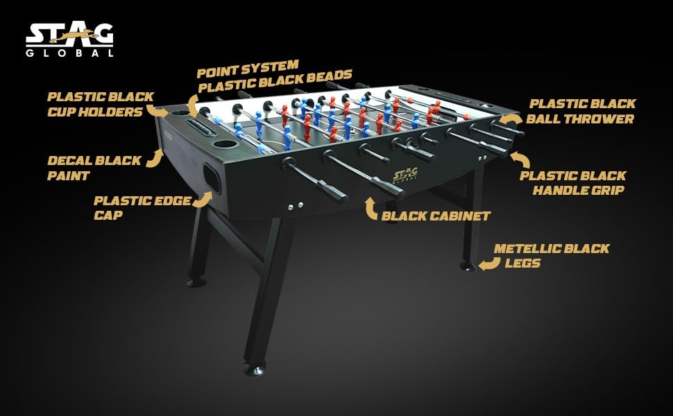 STAG GLOBAL Flex Indoor Foosball Table | Premium Table Soccer for Kids | Adults with Cup Holders | Ideal for Home & Club