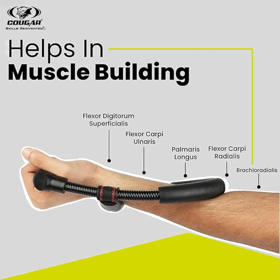 COUGAR Wrist Exerciser || Forearm Strengthener Wrist Exercise Equipment Grip Strengthener Fitness Equipment Home Gym Equipment For Men & Women Gym Equipment Grip Workout Forearm Wrist Grip, Black