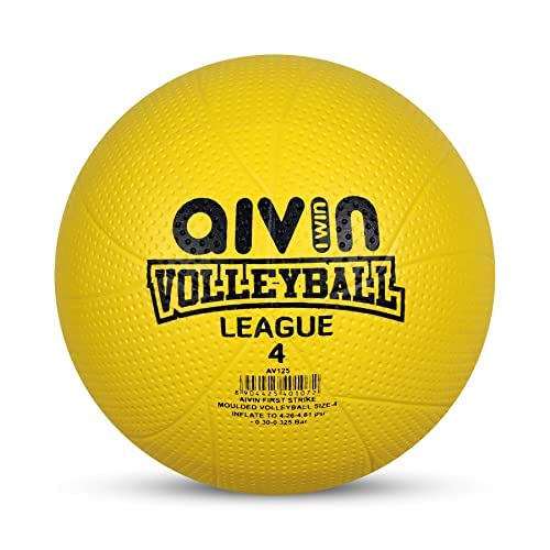 AIVIN First-Strike League Volleyball, Moulded Volleyball Games, Match Ball, Training Ball, Indoor, Outdoor Ball, Durable for Practice, Water Resistant and Suitable for All Surface, (Yellow) Size-4