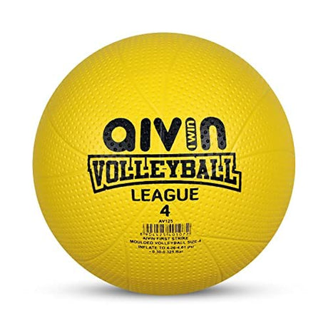 AIVIN First-Strike League Volleyball, Moulded Volleyball Games, Match Ball, Training Ball, Indoor, Outdoor Ball, Durable for Practice, Water Resistant and Suitable for All Surface, (Yellow) Size-4
