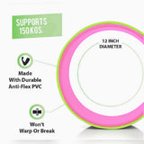 Vector X Yoga Wheel Imported Yoga Wheel Yoga Circle Roller for Stretching and Improving Backbends, Body Posture (Green-Pink)