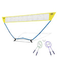 COUGAR Smart Badminton Net Set with 2 White Shuttlecocks & 4 Racket || Portable Adjustable Outdoor Foldable Stand Pole 