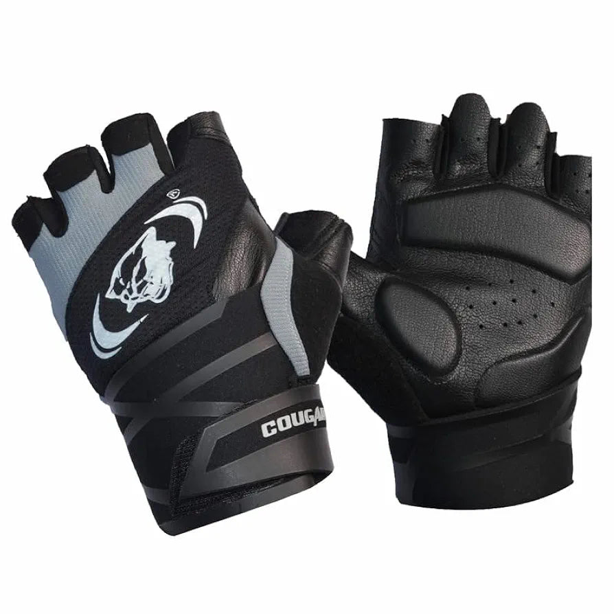 COUGAR Titan Foam Padded Leather Gym Gloves, Suitable for Weight Lifting, Cycling, Exercise, Fitness, Gym Training and General Workouts for Men/Women 
