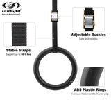 COUGAR Suspension Gymnastic Rings, Olympic Gym Rings with Heavy Duty Adjustable Straps for Gym, Cross Training, Strength Training, Pull Ups and Dips for Men/Women, Black