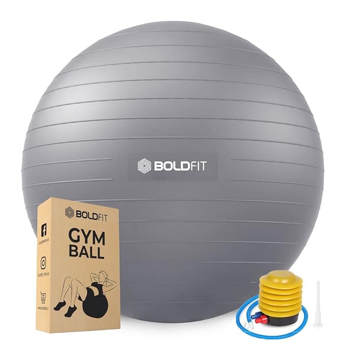 Boldfit Unisex PVC Gym Ball for Exercise & Yoga with Pump | Kibi Sports