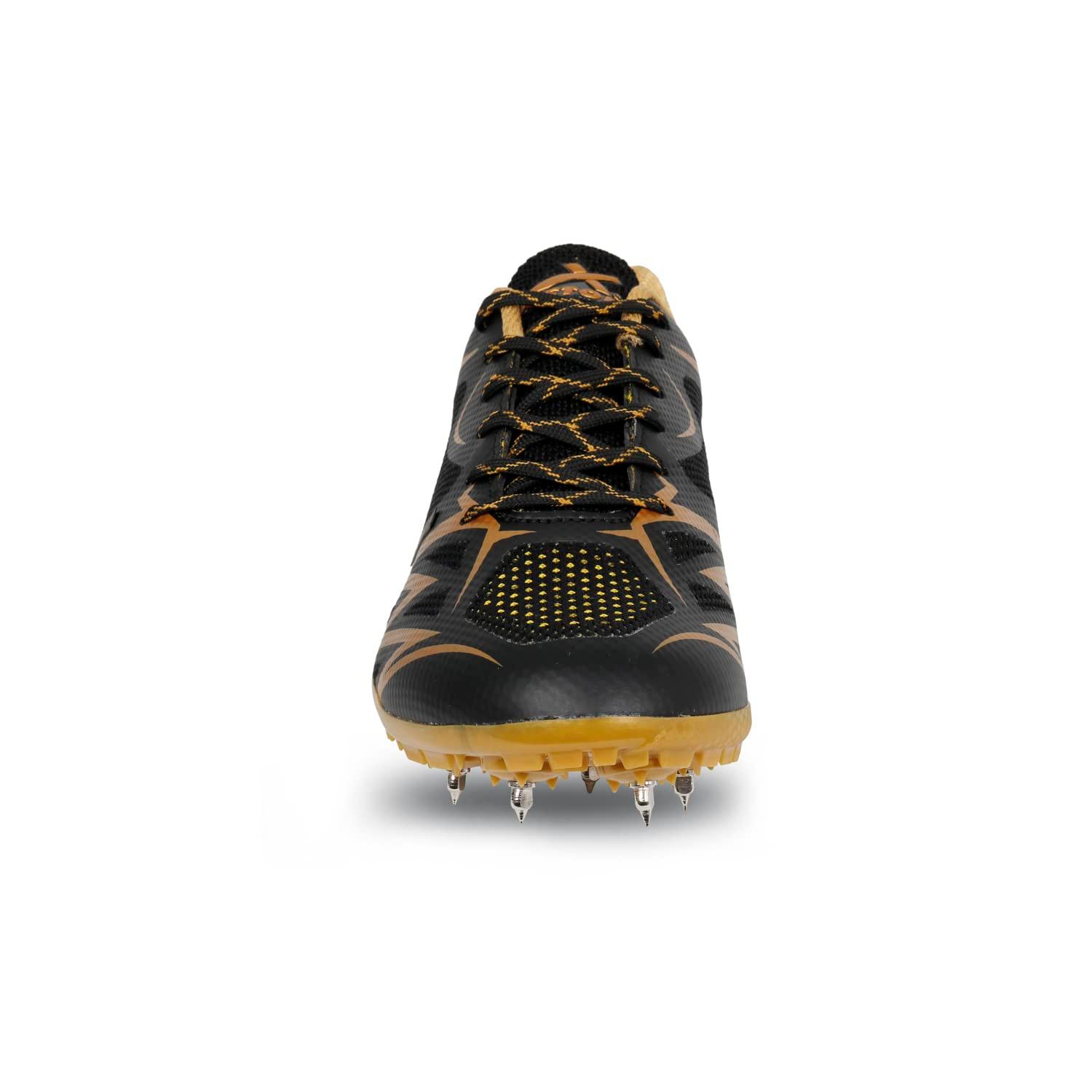 VECTOR X Flyer Running Spike Running Shoes For Men (Black, Gold)