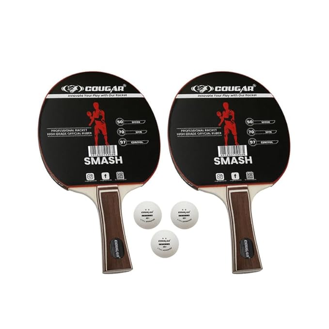 COUGAR Table Tennis Racquet Pair-FLIP |3 Ball | Kibi Sports