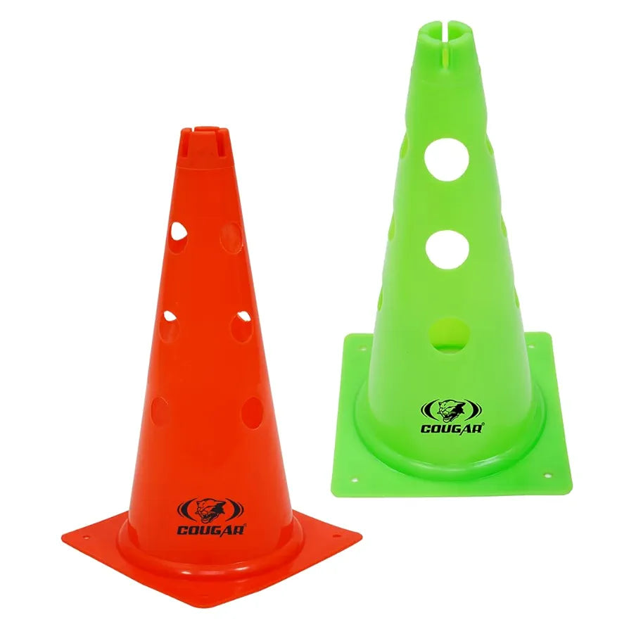 Cougar Field Marking Cone with Hole 15", Outdoor Training, Traffic Cone Pack of 2 Pcs