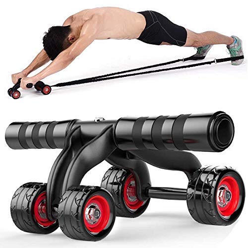 Vector X 4 Wheel Ab Roller with Knee Mat Home Gym Boxing Exercise Workout Equipment