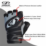 COUGAR Titan Foam Padded Leather Gym Gloves, Suitable for Weight Lifting, Cycling, Exercise, Fitness, Gym Training and General Workouts for Men/Women 