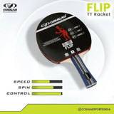 COUGAR Table Tennis Racquet Pair-FLIP |3 Ball| Professional | TTFI Approved Rubber | Multi- Color