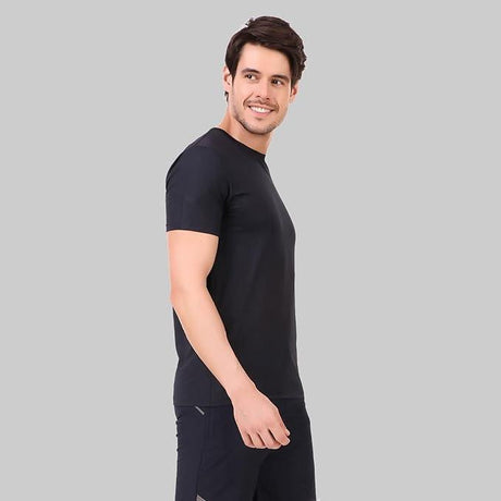 Vector X OMT-168 Mens Wear Polyester Solid Round Neck Half Sleeves T-shirt For Court Games, Cricket, Golf, Running, Training, Athletic Sports Moisture Wicking Tshirt