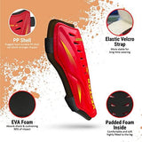 Vector X Liverpool Shinguard | Shinguard for Football | Shinguard for Men| Skoda Single Strap Shinguard | Stockings for Men & Women-Red (Set of 2 pcs)S/M