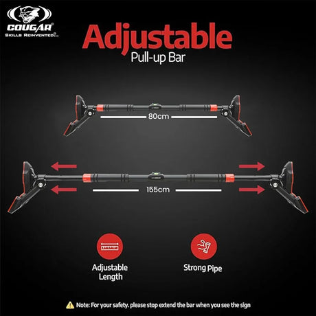 COUGAR THREE WAY SUPPORT Pull Up Bars Hanging leg raises pull up support with water level For Home Workout -Chin Up Bar Gym Accessories Without Screw Anti-skid Grip Strength Training Exercise Bar