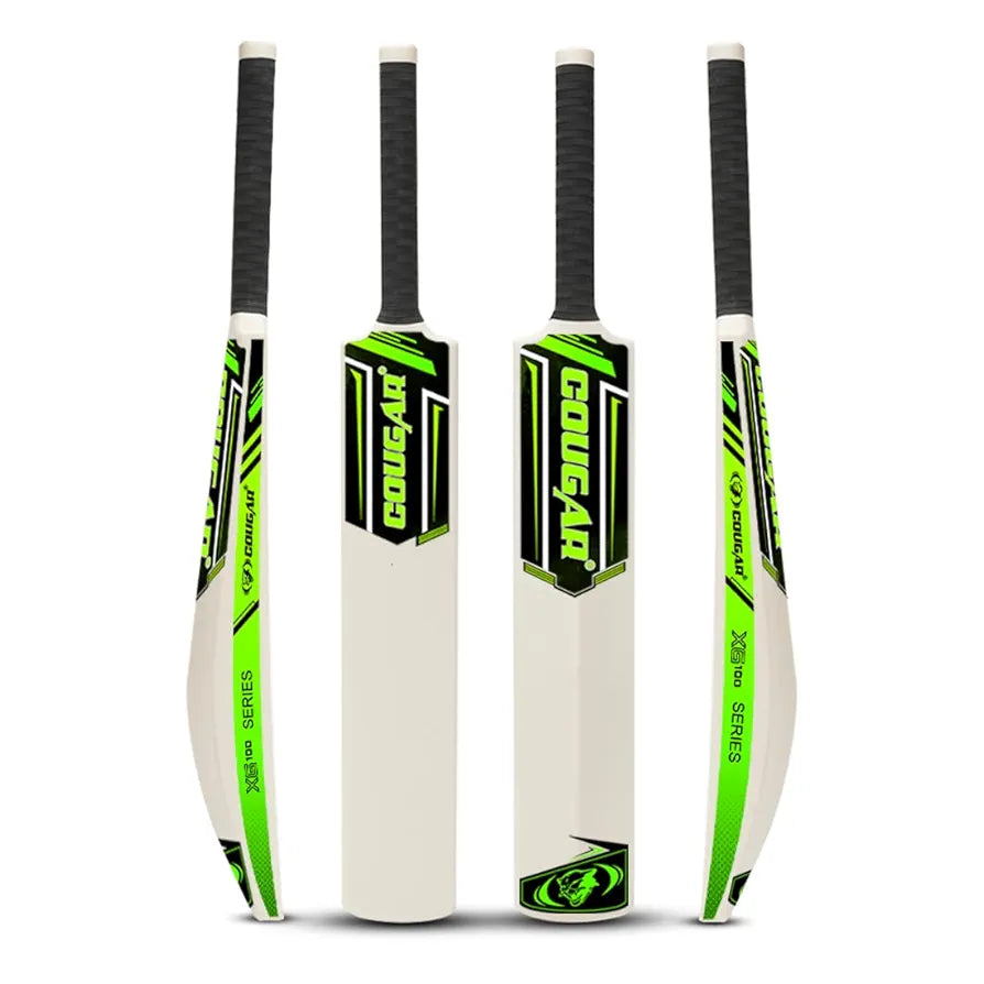 COUGAR SLOG XG100 Heavy Plastic Cricket Bat for Adults Plastic Tennis Cricket Bat with Grip for Gully Cricket, Tournament Match Standard Full Size Bat for Cricket - White- Size - 8 