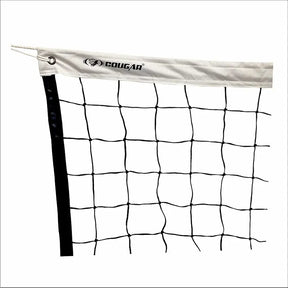 COUGAR PRO VOLLEYBALL NET with fiber cord ||2.5mm machine knitted PE || 3" Wide heavy duty vinyl coated Nylon Headband || Professional Volleyball Net Outdoor Sand, Grass Volleyball Nets for Backyard, Portable Beach Kids Badminton Net Pro Volleyball Practice Net Set)