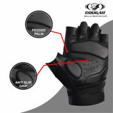 COUGAR Titan Foam Padded Leather Gym Gloves, Suitable for Weight Lifting, Cycling, Exercise, Fitness, Gym Training and General Workouts for Men/Women 