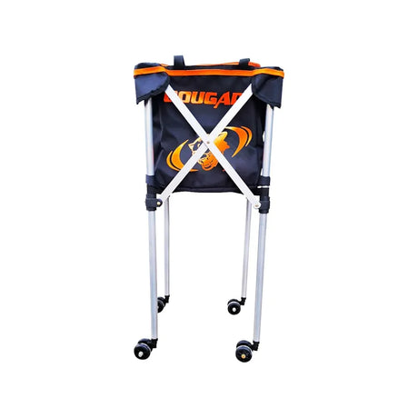COUGAR Tennis Ball Travel Cart – 150 Ball Capacity with Detachable Nylon Bag, Lightweight Aluminum Frame, Integrated Wheels with Brake Locks, Foldable Design for Coaching and Court Use