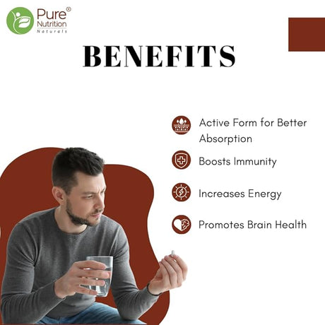 Vitamin B12 Methylcobalamin - 60 Vegetarian Tablets | Supports Energy and Overall Wellness for Men and Women