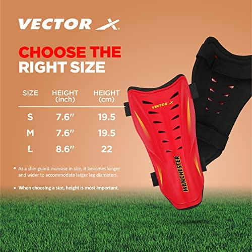 Vector X Liverpool Shinguard | Shinguard for Football | Shinguard for Men| Skoda Single Strap Shinguard | Stockings for Men & Women-Red (Set of 2 pcs)S/M