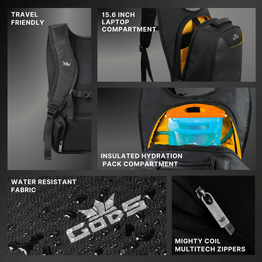 RAPTR H2O - 15 ltrs - Rider laptop backpack (15.6 inch laptops) (compatible with upto 2L hydration packs)