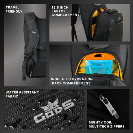 RAPTR H2O - 15 ltrs - Rider laptop backpack (15.6 inch laptops) (compatible with upto 2L hydration packs)