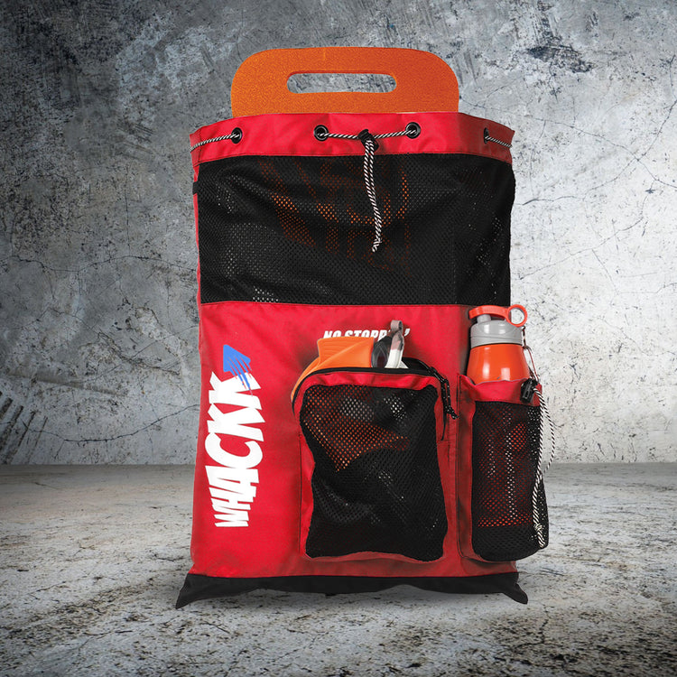 Aqua Red Black Unisex Swimming Equipment Bag|Water Sports|Dry Bags|Wet Pocket|Accessories|Beach Bag|Storage Swim Gym Gears|Drawstring Backpack|Netball Backpack|Pocket for Cap and Goggles