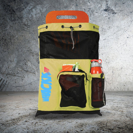 Aqua Yellow Black Unisex Swimming Bag |Water Sports |Dry Bags |Wet Pocket |Accessories |Beach Bag |Storage Swim Gym Gears |Drawstring Backpack |Netball Backpack | Pocket for Cap and Goggles