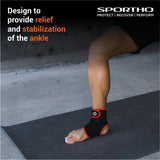 NIVIA Ankle Support Slip in With Velcro, Ankle Sleeves, Braces or Wraps , For Support & Stability  Available in S | M | L  & Black / Red Color , Used for All kind of impact Sports