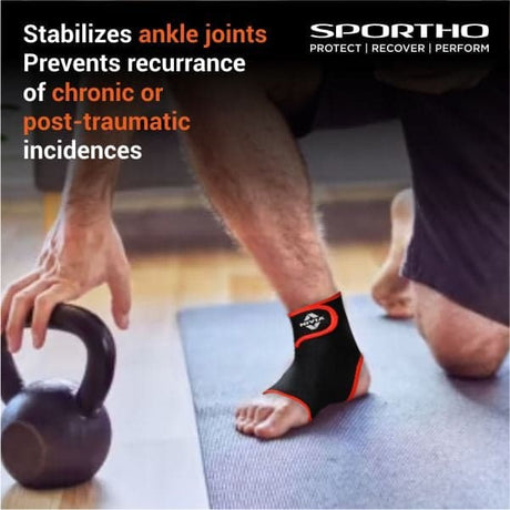NIVIA Ankle Support Slip in With Velcro, Ankle Sleeves, Braces or Wraps , For Support & Stability  Available in S | M | L  & Black / Red Color , Used for All kind of impact Sports